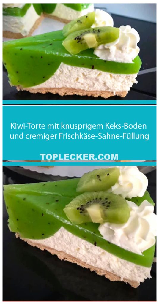 Kiwi Torte Mit Knusprigem Keks Boden Und Cremiger Frischk Se Sahne F Llung