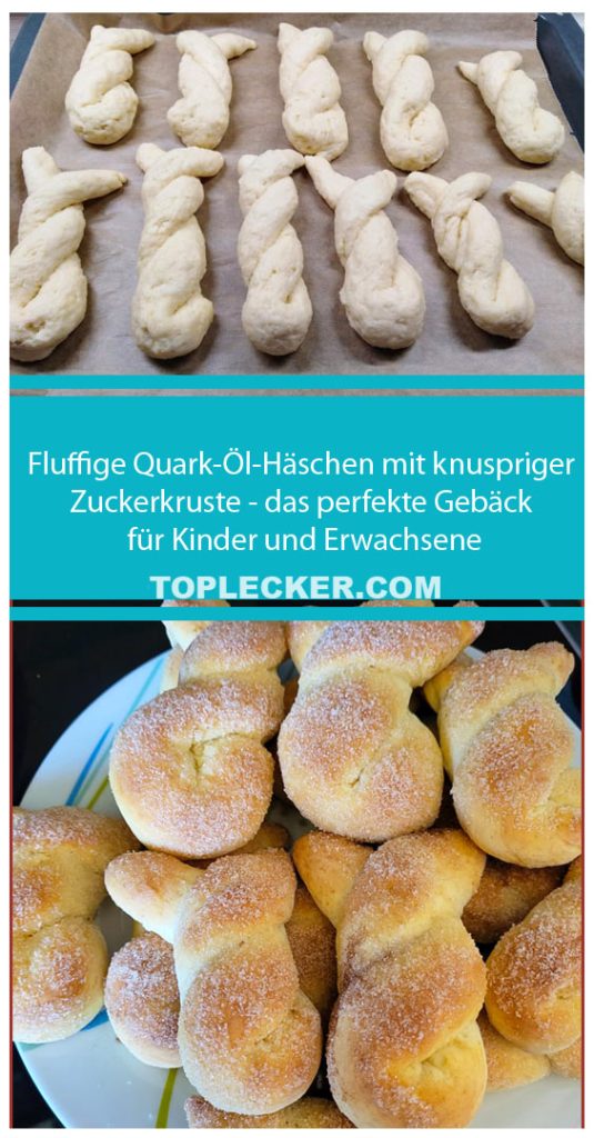 Fluffige Quark Öl Häschen mit knuspriger Zuckerkruste das perfekte