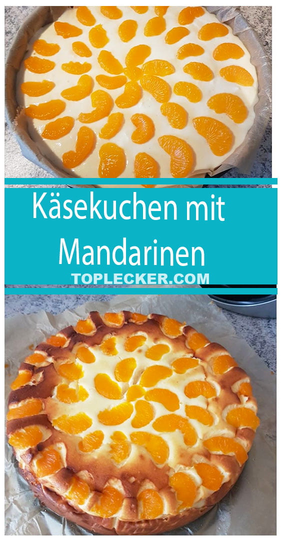 Käsekuchen mit Mandarinen