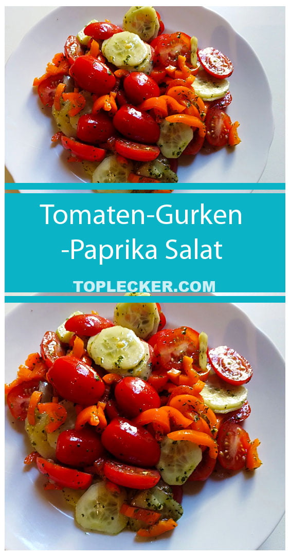 Tomaten-Gurken-Paprika Salat