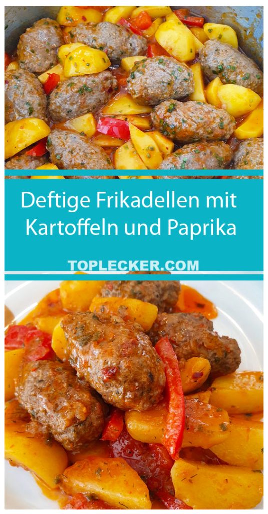 Deftige Frikadellen mit Kartoffeln und Paprika - TopLecker.com
