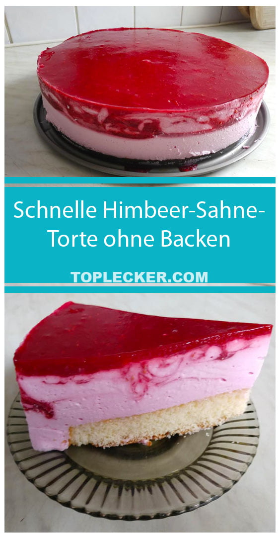 Schnelle Himbeer-Sahne-Torte ohne Backen