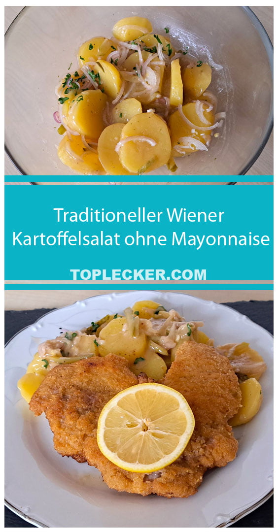 Traditioneller Wiener Kartoffelsalat ohne Mayonnaise