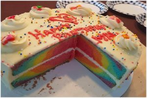 Farbenfroher Regenbogenkuchen: Ein Leckerbissen für die Augen und den 