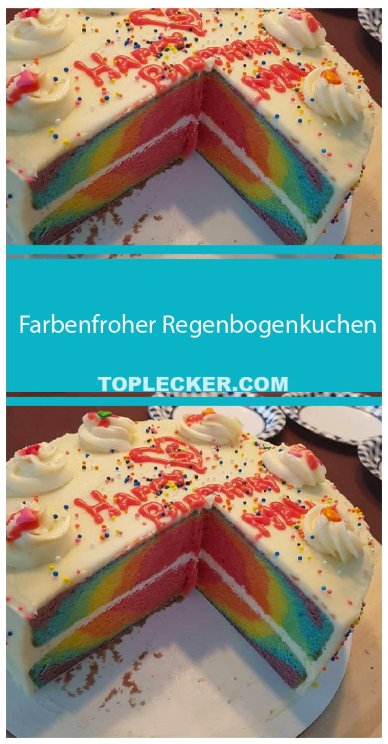 Farbenfroher Regenbogenkuchen: Ein Leckerbissen für die Augen und den ...