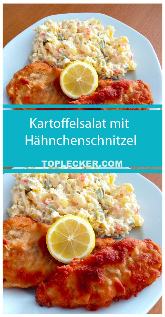 Kartoffelsalat mit Hähnchenschnitzel