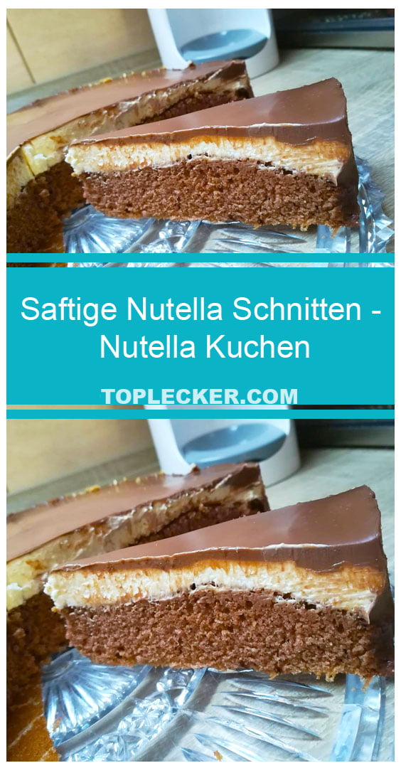 Saftige Nutella Schnitten - Nutella Kuchen